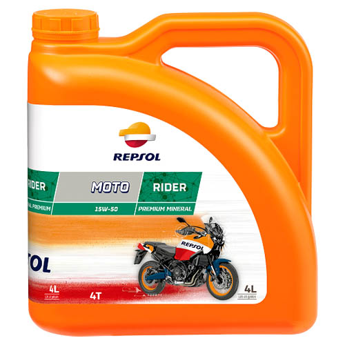 Масло четырехтактное 15W50 минеральное REPSOL Moto Rider 4T 4 л