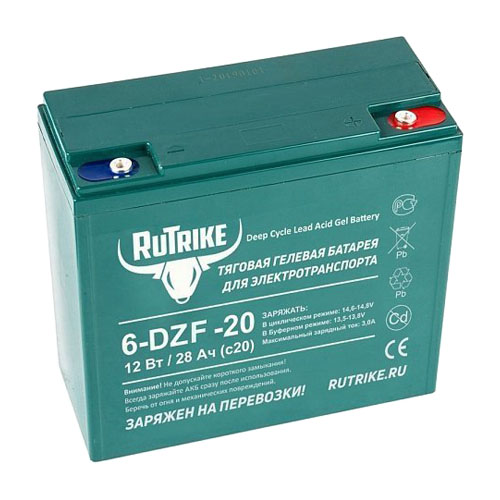 Купить аккумулятор RuTrike тяговый гелевый 6-DZF-20 12V20A/H C2