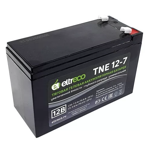 Купить тяговый аккумулятор Eltreco TNE12-7 (12V7A/H C20)