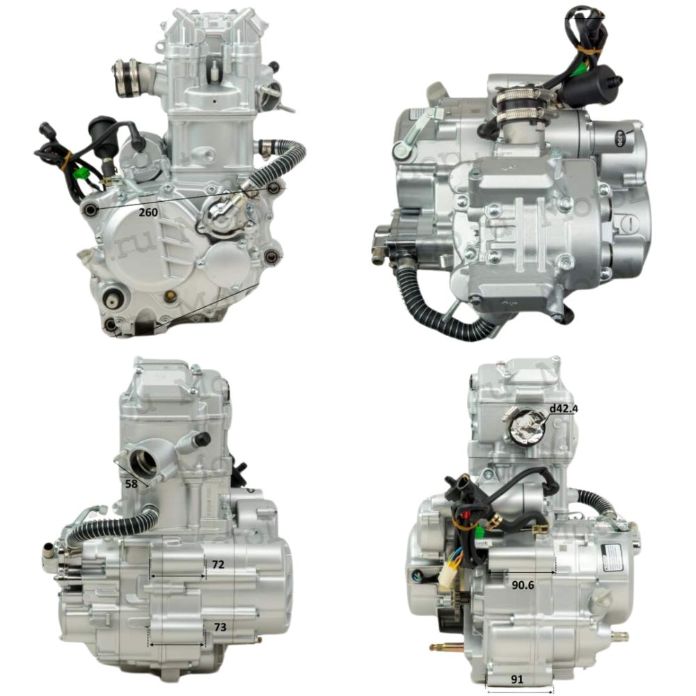 Двигатель 250см3 170MM-2 CB250 (70x65) Zongshen 4 клапана/водянка, полный комплект+радиаторы