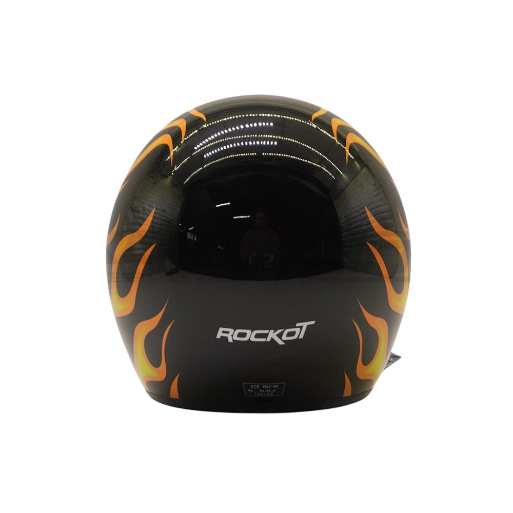 Шлем открытый с козырьком ROCKOT RM-391 Classic Flame