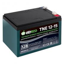 Тяговый аккумулятор Eltreco TNE12-15 (12V12A/H C3) нож